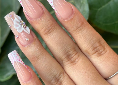 Elegant floral nail art at Turbo Nails - Burnsville, MN. Discover beauty in Burnsville, Minnesota, US.