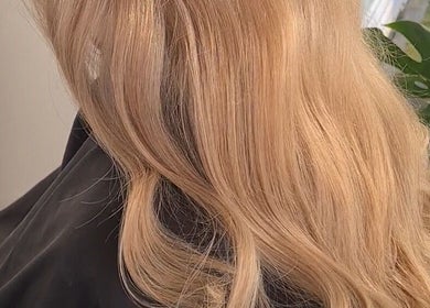 Blonde wavy hairstyle at HairbyMrsBlades, Porirua, Wellington Region, NZ.