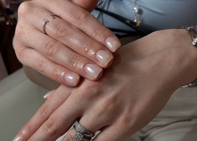 Close-up of elegant manicure at Hello Dolly Beauty Center, Doha, Doha Municipality, QA.
