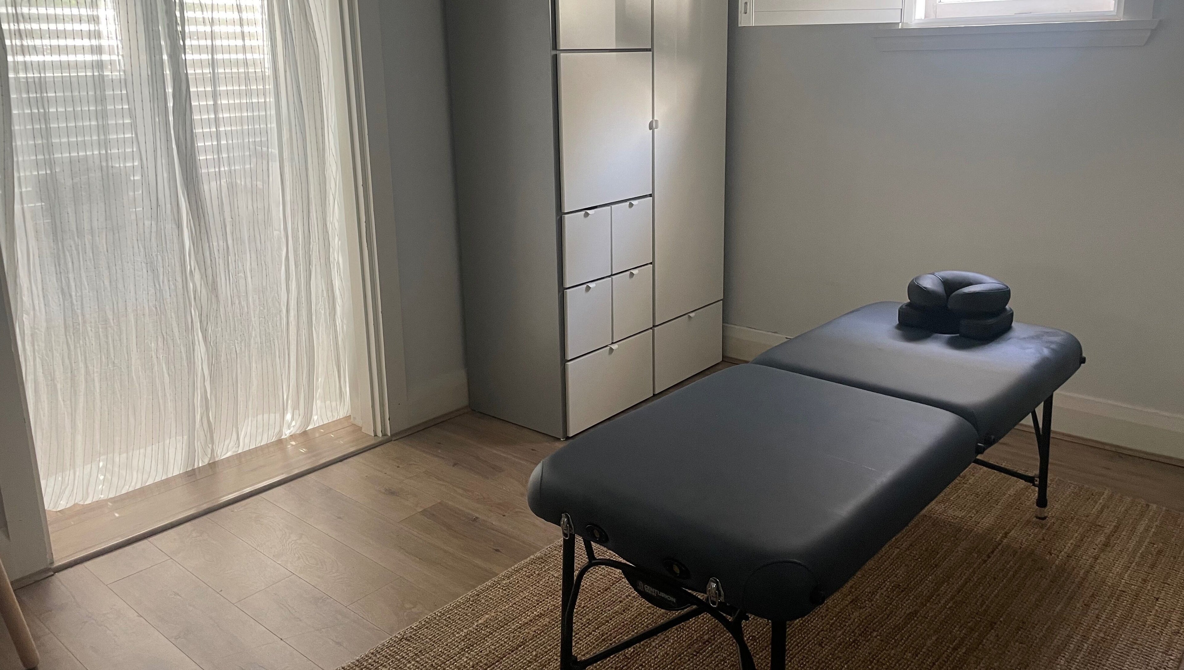 Tranquil massage room at Blaise Bowling Massage, Bellevue Hill, New South Wales, AU.
