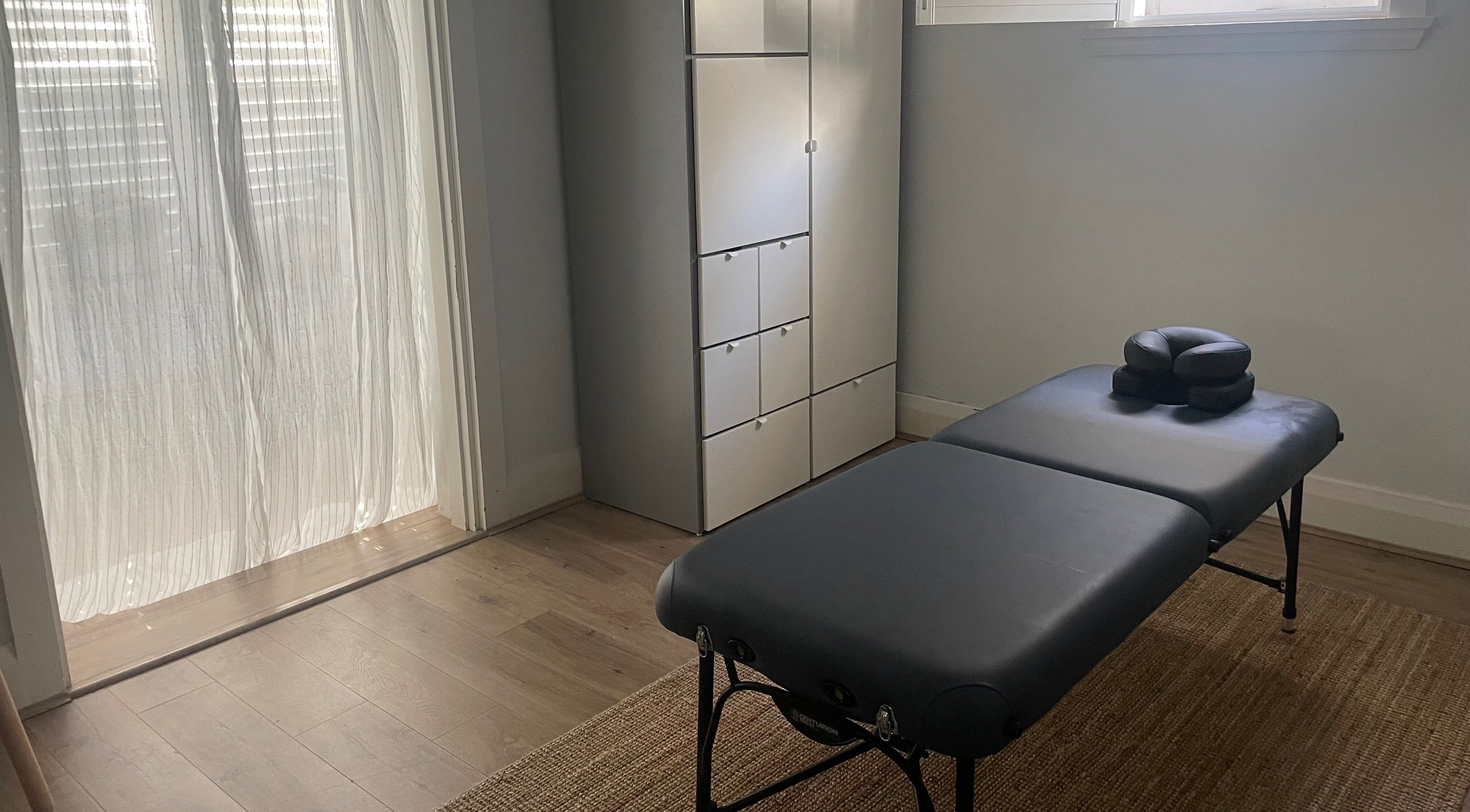 Tranquil massage room at Blaise Bowling Massage, Bellevue Hill, New South Wales, AU.
