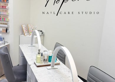 Cozy manicure stations at Aspire Nail Care Studio in Greenwood Village, Colorado, US, offering a serene experience.