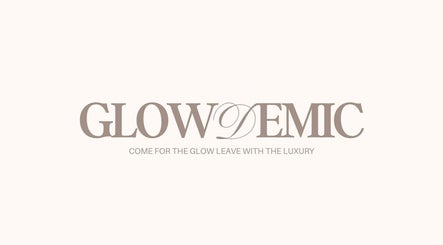Glowdemic logo with tagline 'Come for the glow, leave with the luxury' at Swindon, England, GB.