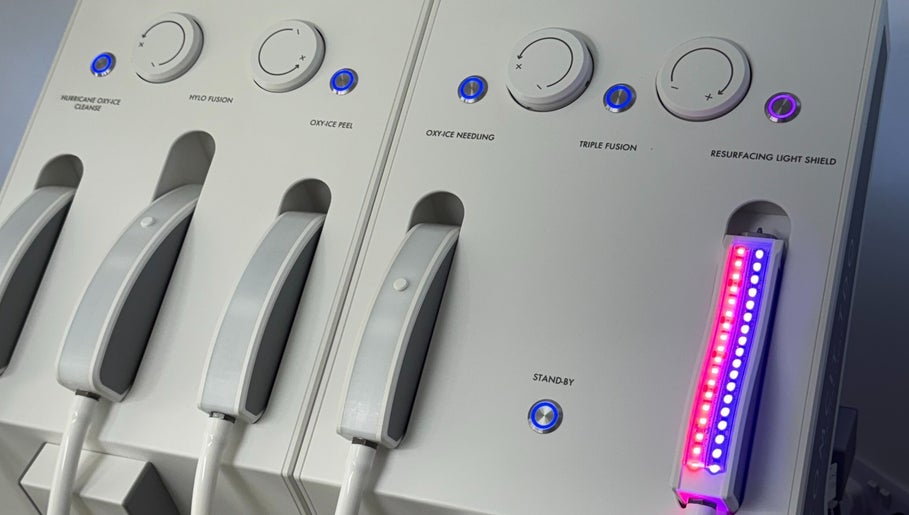 Advanced facial treatment devices at GLOWDEMIC in Old Town, Swindon, England, GB offer cutting-edge skincare solutions.