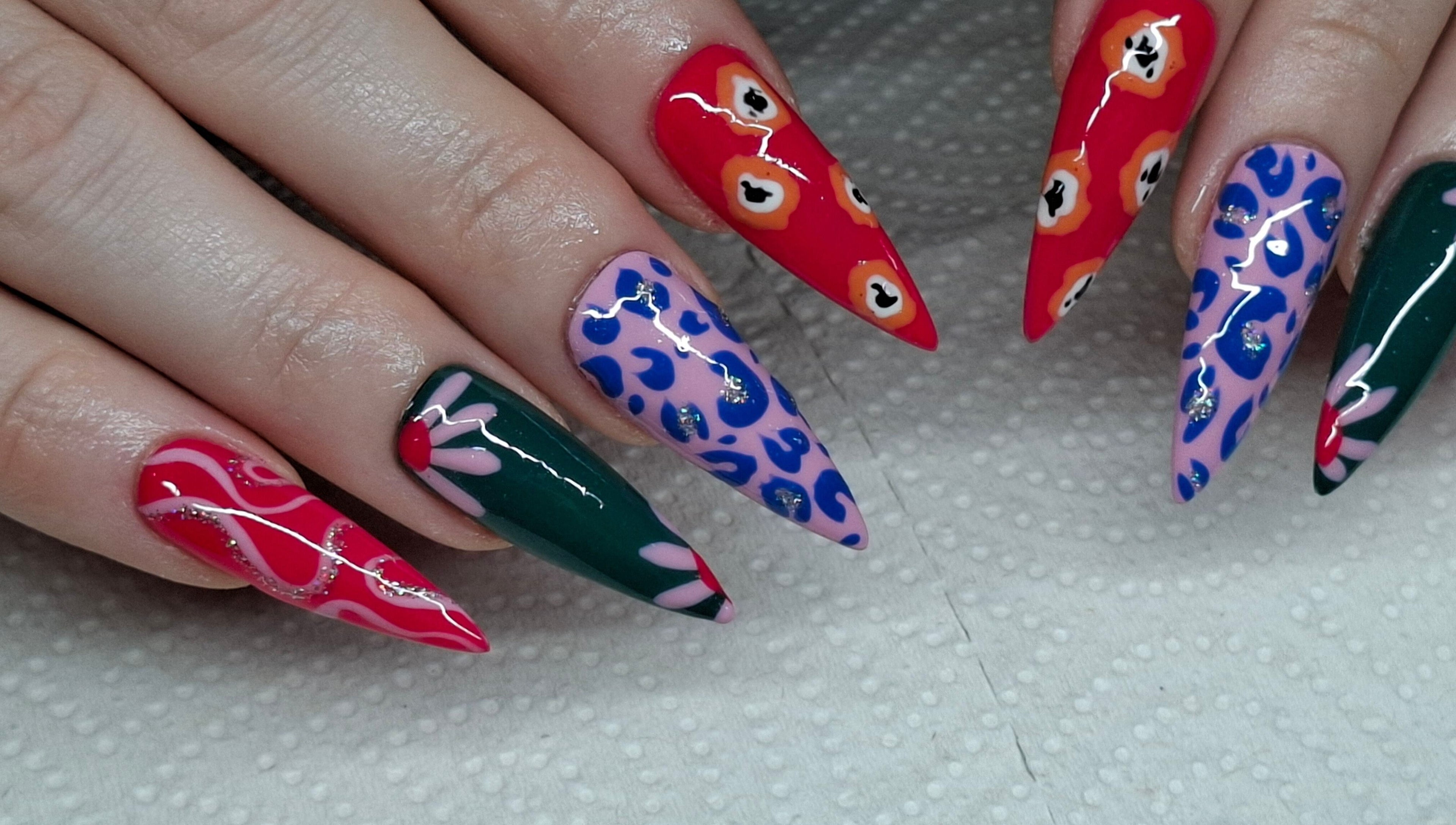 Vibrant nail art by Hypa Nails Au in Burpengary, Queensland, AU featuring bold patterns and colors.