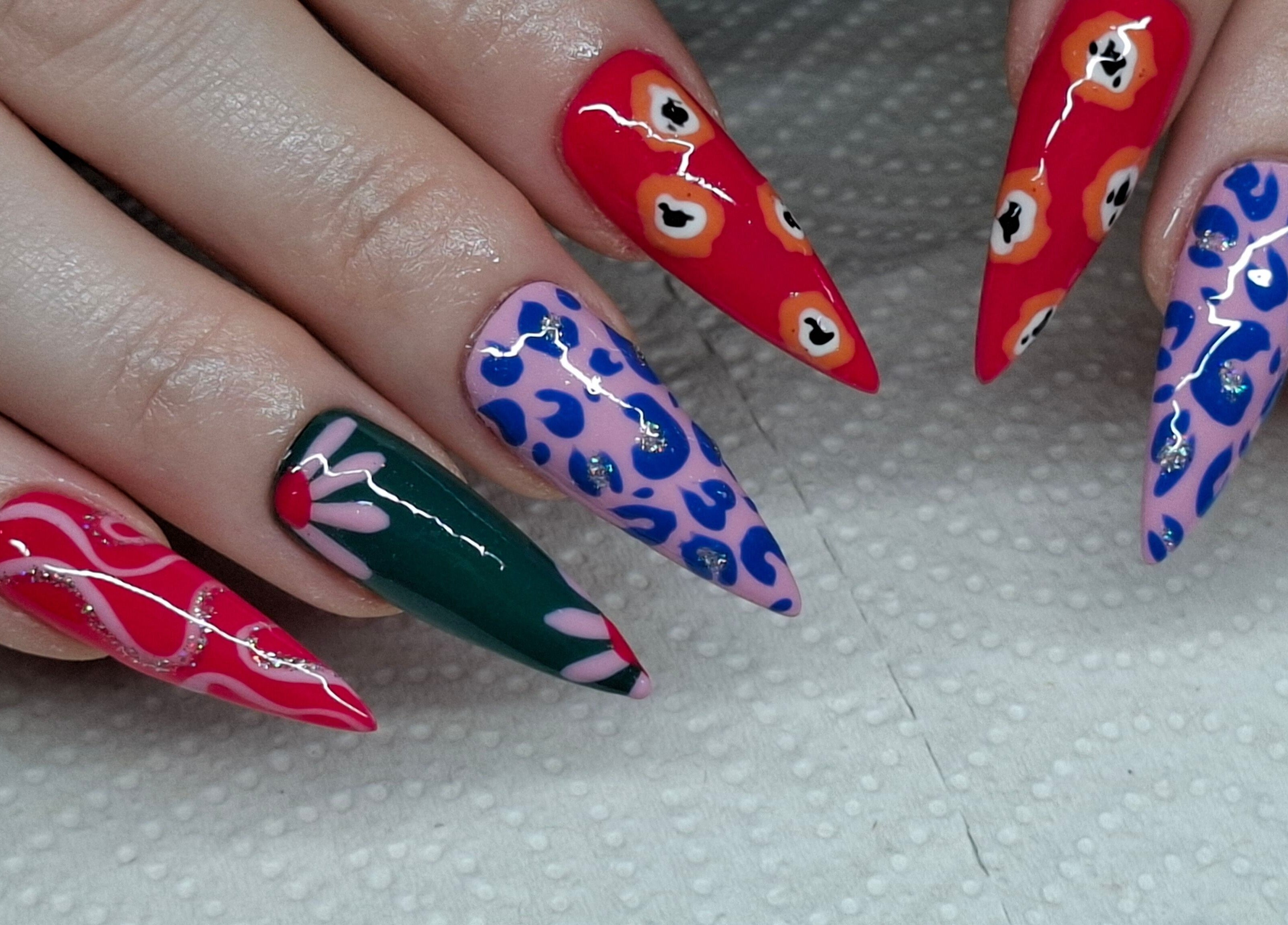 Vibrant nail art by Hypa Nails Au in Burpengary, Queensland, AU featuring bold patterns and colors.