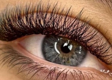 Close-up of elegantly curled lashes at Brazilian Glow, Dublin, County Dublin, IE.