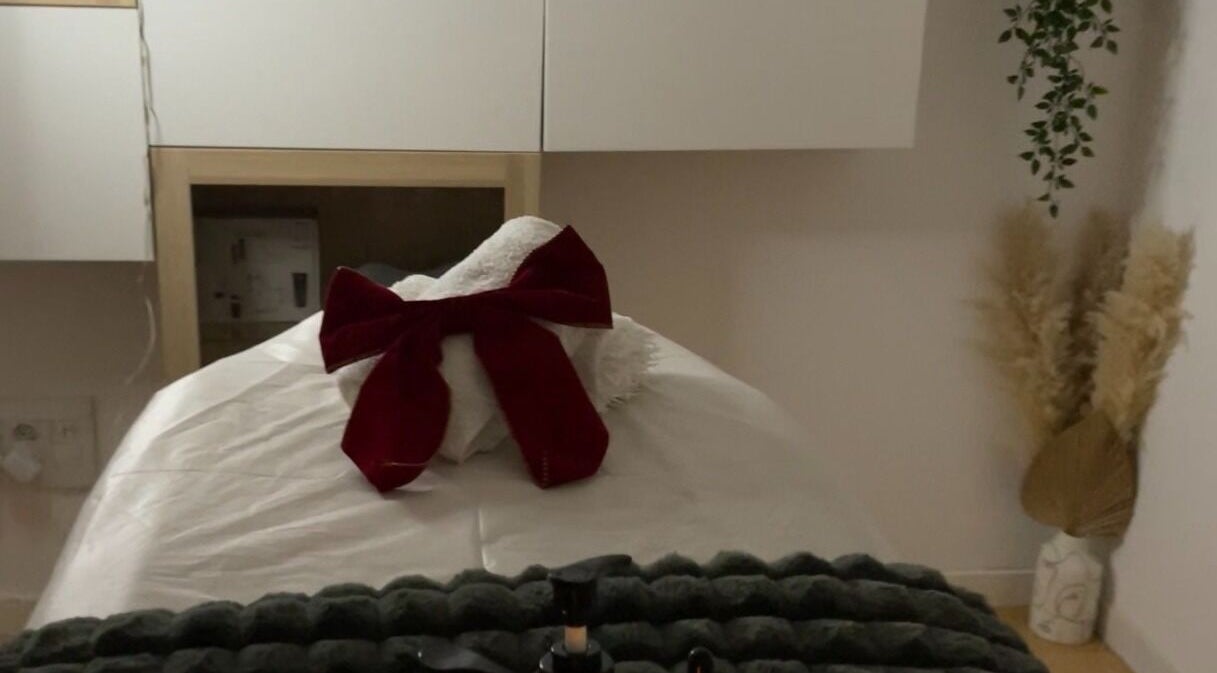 Relaxing spa massage table setup at Kobido Mallorca, Palma, Illes Balears, ES, with elegant decor.