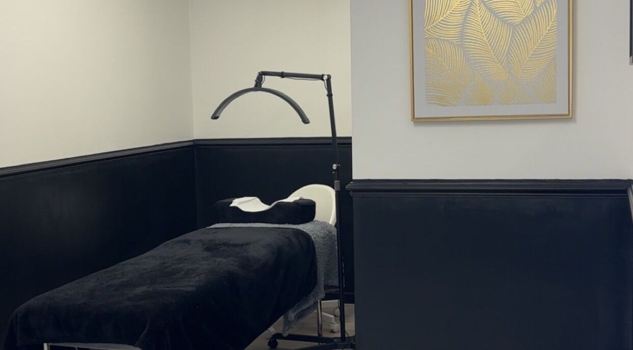 Luxurious treatment room at Graceful Glamour, Sunderland, England, GB with elegant decor and plush bedding.