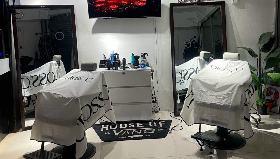 Modern barbershop chairs at CROSSCUT BARBERS, Kuala Lumpur, Wilayah Persekutuan Kuala Lumpur, MY.