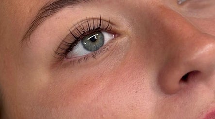 Close-up of enhanced eyelashes at Defined by Amy Jane, Altrincham, England, GB.