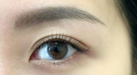 Close-up of expertly applied eyelashes at JC Japanese Eyelash in London, England, GB.