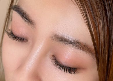 Close-up of elegant eyelash extensions at JC Japanese eyelash in London, England, GB.