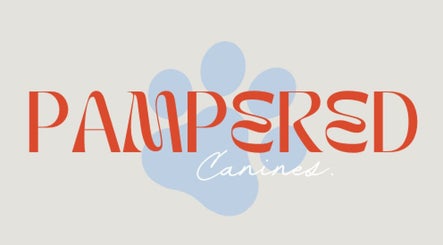 Logo of Pampered Canines, Melbourne, Victoria, AU featuring a stylish paw design.