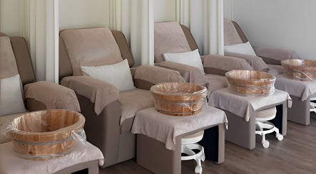 Relaxing pedicure chairs at Oaken, Singapore, Singapore, SG, offering premium wellness treatments.