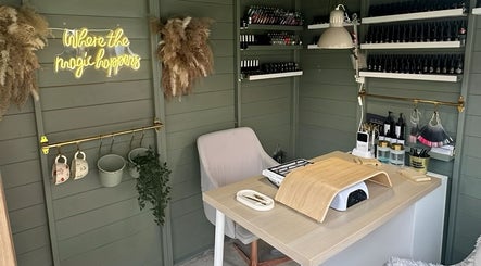 Cozy beauty space at Well Gel in Buckshaw Village, England with manicure setup and decor.