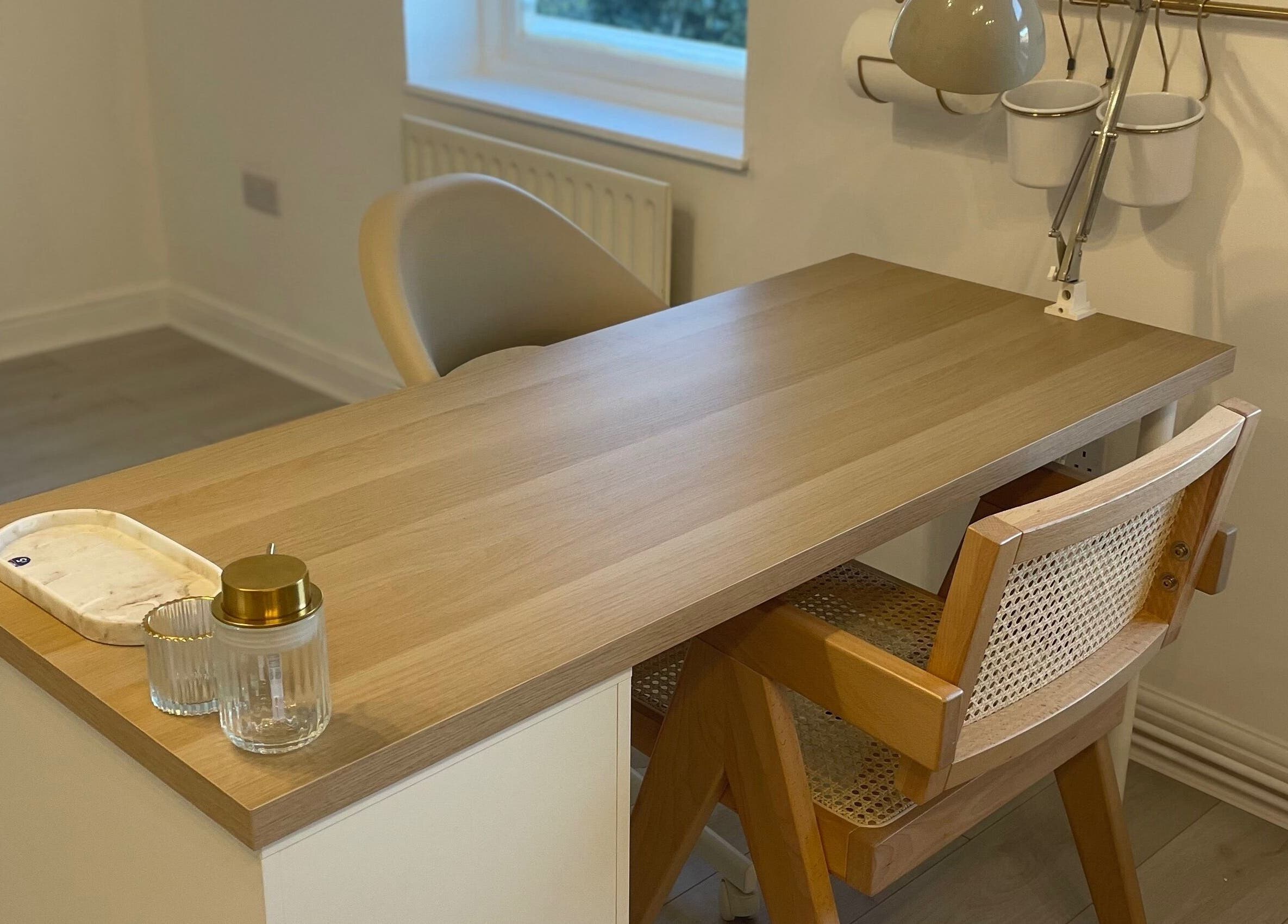 Elegant nail station at Pampa Nail Salon & Training Academy, Rotherham, England, GB, featuring a modern table setup.