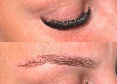 Detailed before and after eyelash extension at Lashesbymaine_ in Farnborough, England, GB.