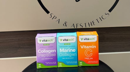 Vitatech supplements displayed at Glaze Beauty Studio in Lusaka, Lusaka Province, ZM.