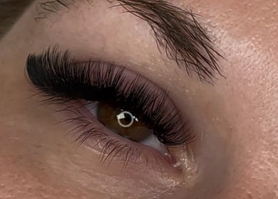 Close-up of expertly applied eyelash extensions at A&A Lash Artistry (Aaliyah), Richboro, Pennsylvania, US.