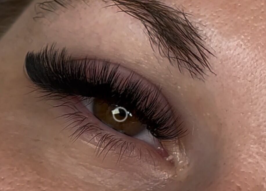 Close-up of perfectly styled eyelashes by A&A Lash Artistry (Aaliyah), Richboro, Pennsylvania, US.