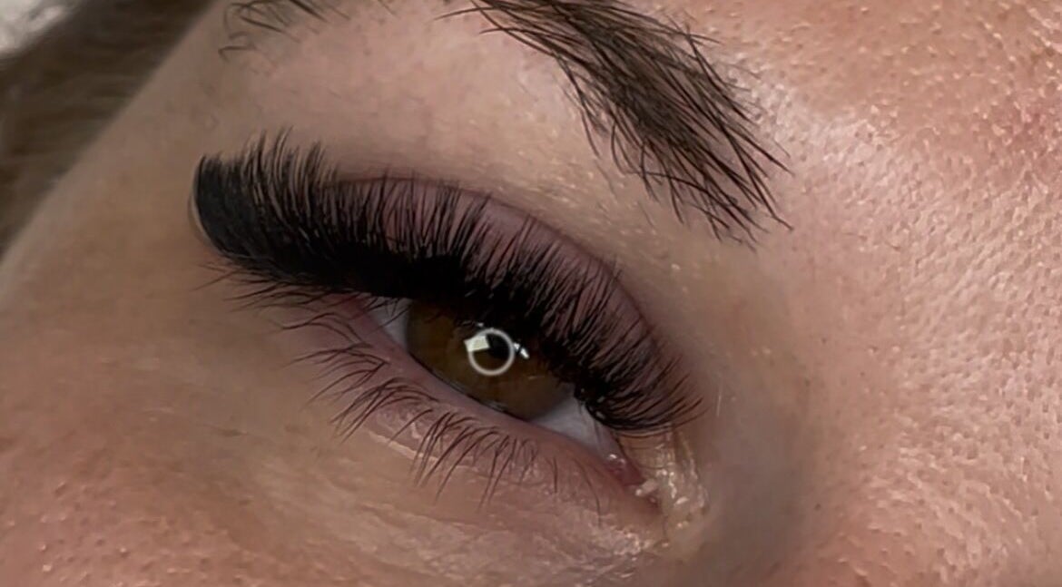 Close-up of perfectly styled eyelashes by A&A Lash Artistry (Aaliyah), Richboro, Pennsylvania, US.