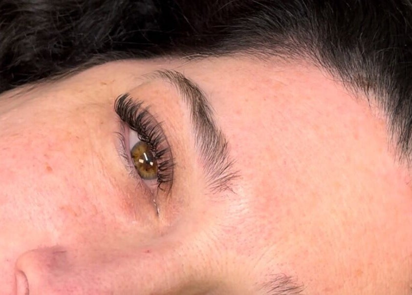 Close-up of eyelash extensions at A&A Lash Artistry (Aaliyah), Richboro, Pennsylvania, US.