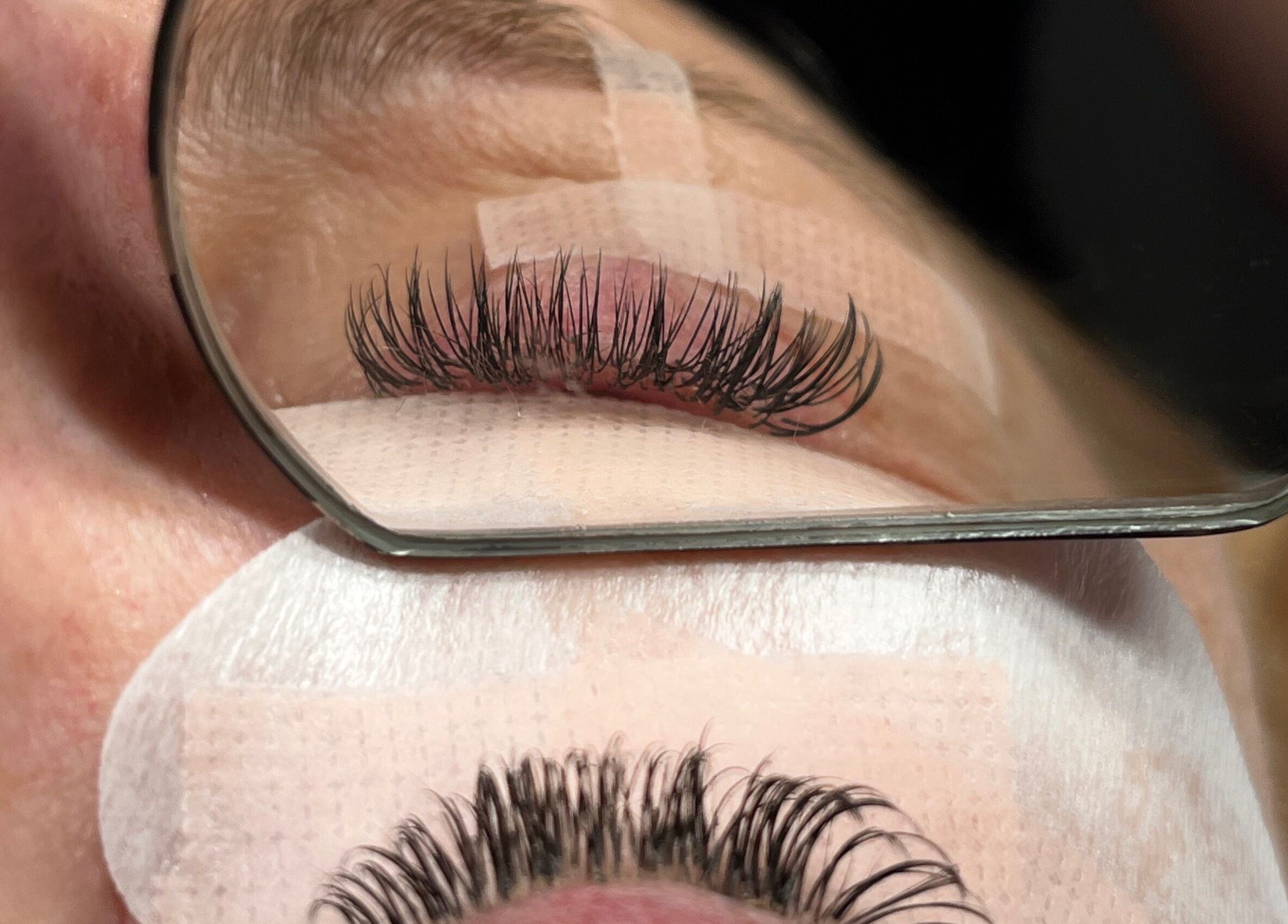 Close-up of eyelash extension at A&A Lash Artistry (Aaliyah), Richboro, Pennsylvania, US.