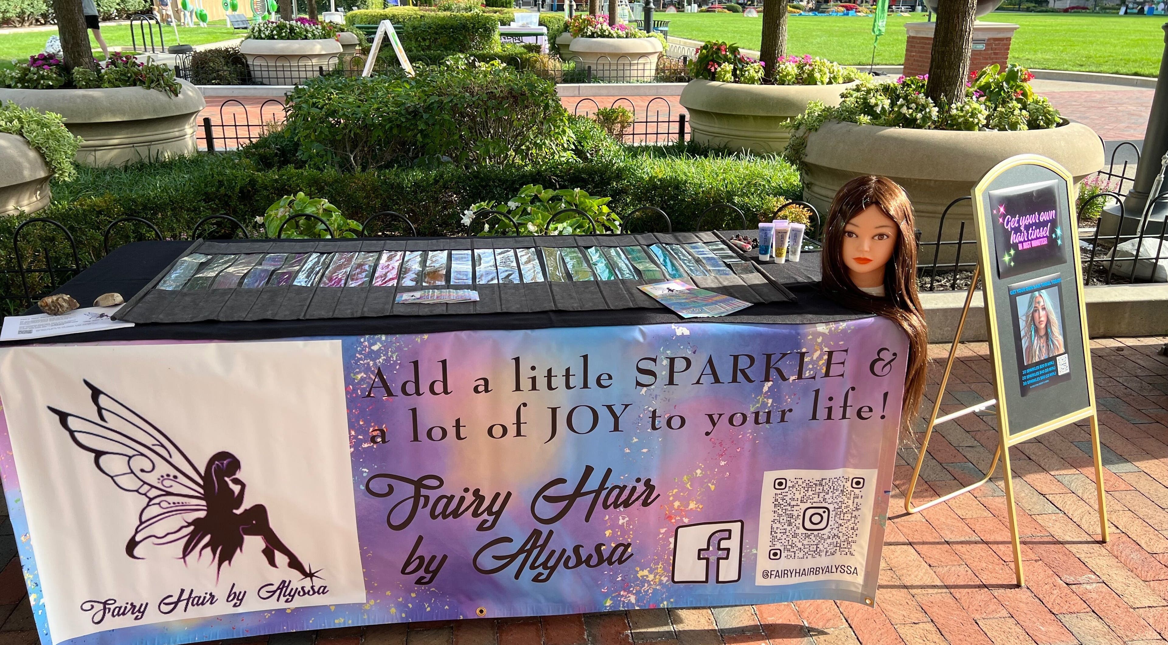 Vibrant Fairy Hair by Alyssa booth with hair accessories in Columbus, Ohio, US.