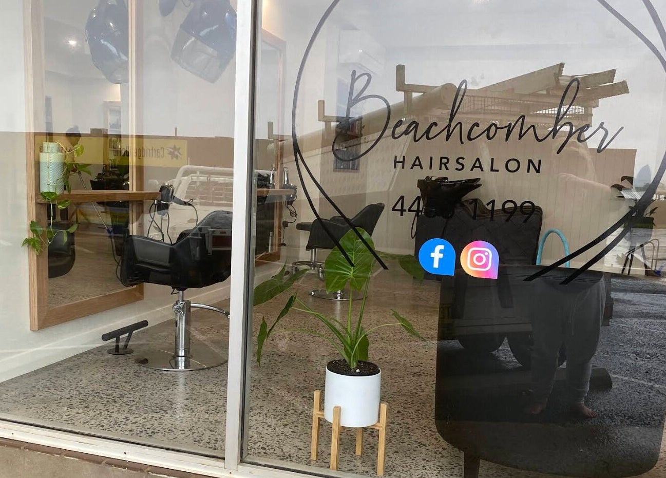 Beachcomber Hairsalon storefront in Ulladulla, New South Wales, AU, showcasing stylish interior and modern design.