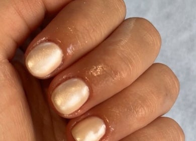 Elegant pearl nail design at Belle Lily Beauty in Aspley Guise, England, GB.