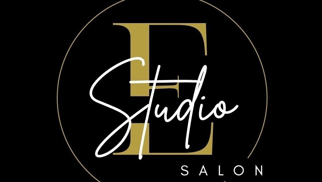 Studio E Salon logo in gold and white, Fort Myers, Florida, US.