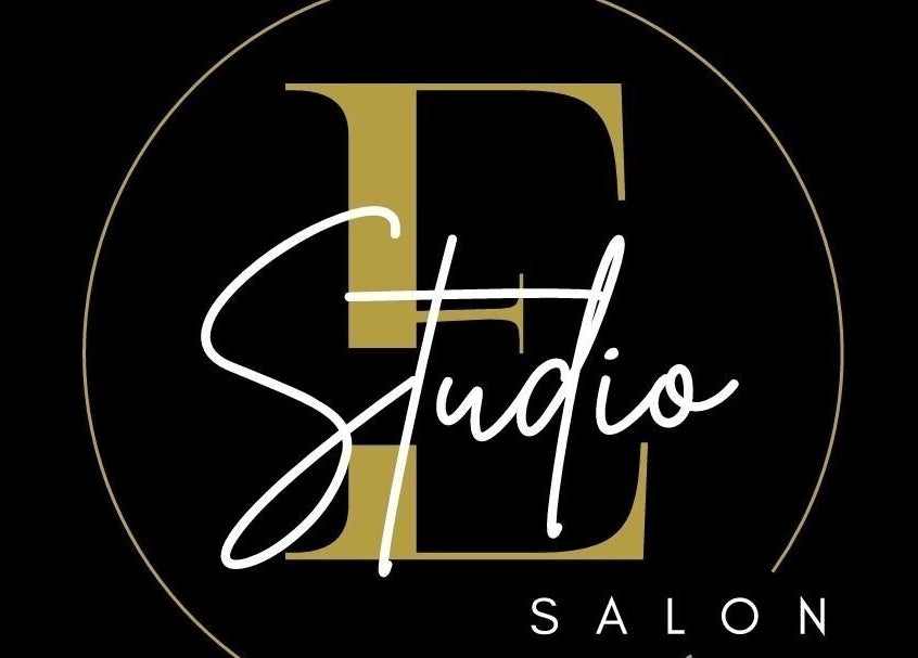Studio E Salon logo in gold and white, Fort Myers, Florida, US.