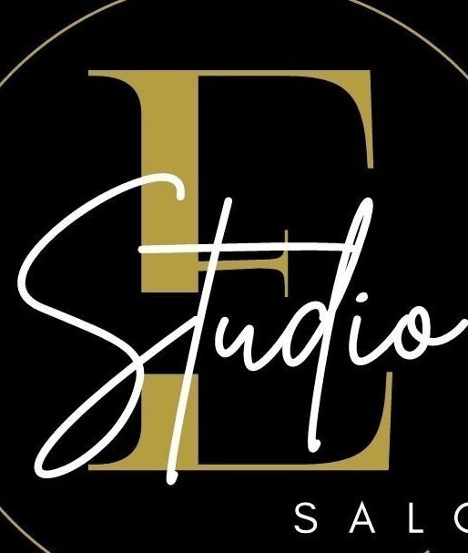 Studio E Salon logo in gold and white, Fort Myers, Florida, US.