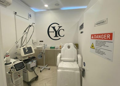 Modern treatment room at EverYoung Medical Aesthetics Clinic, London, England, GB equipped with advanced lasers.