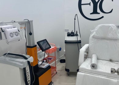 State-of-the-art treatment room at EverYoung Medical Aesthetics Clinic in London, England, GB showcasing advanced equipment.