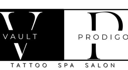 Logos of Vault Tattoo and Prodigo Day Spa & Salon in Harleysville, Pennsylvania, US.