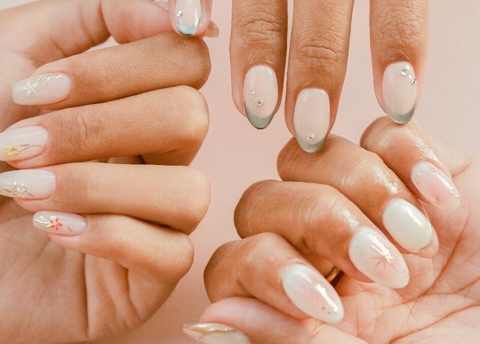 Stylish nail designs at Sugarbombwax Bali, Bali, ID, showcasing detailed and elegant artistry.