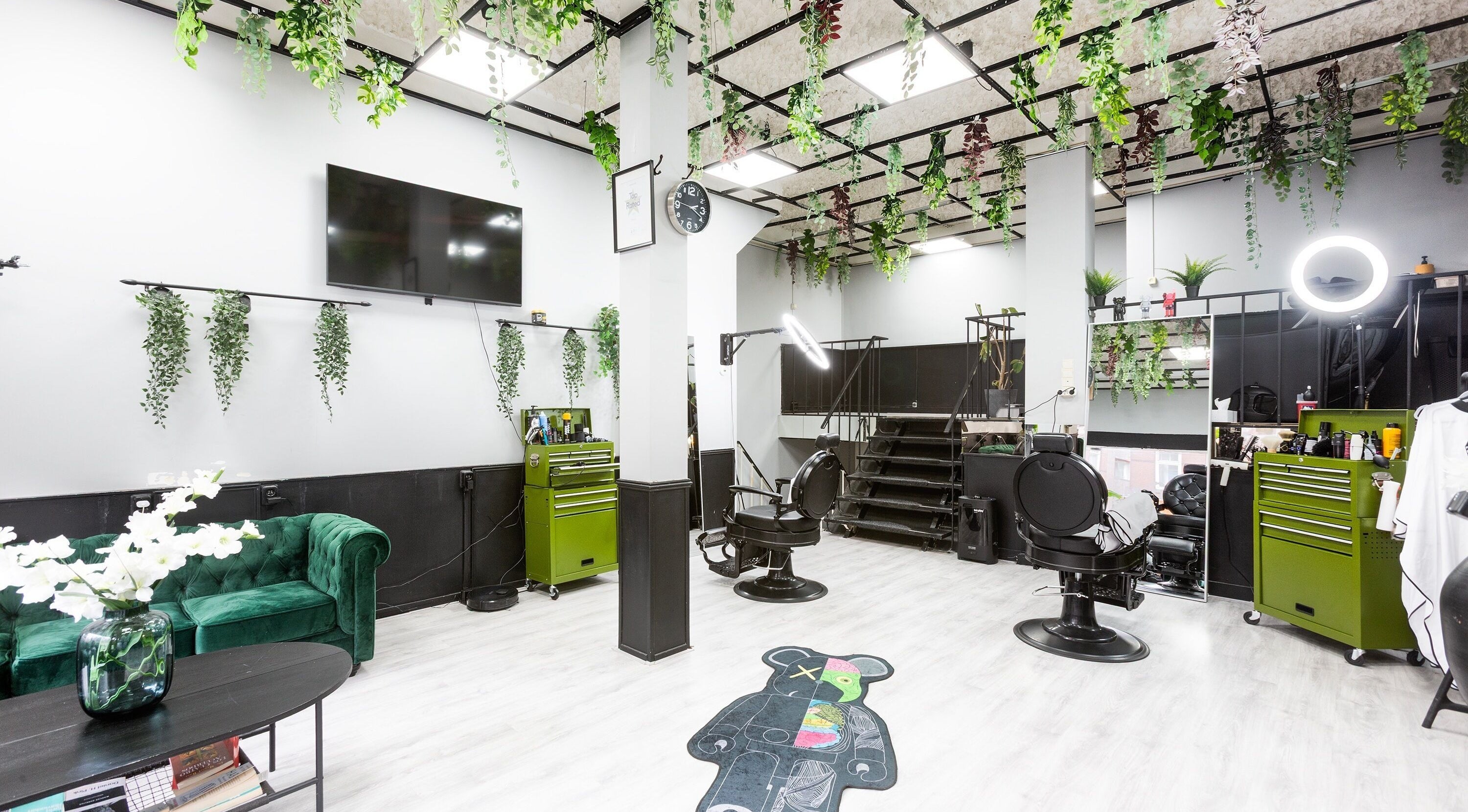 Modern interior of Mourid West in Amsterdam, Noord-Holland, NL with greenery and stylish decor.