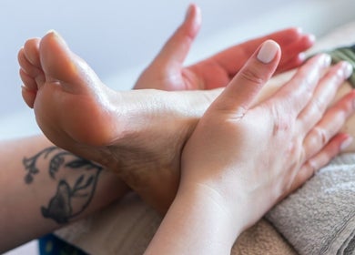 Foot massage at Heavenly Treatments with Hayleybell, offering relaxation in Kelso, Scotland, GB.