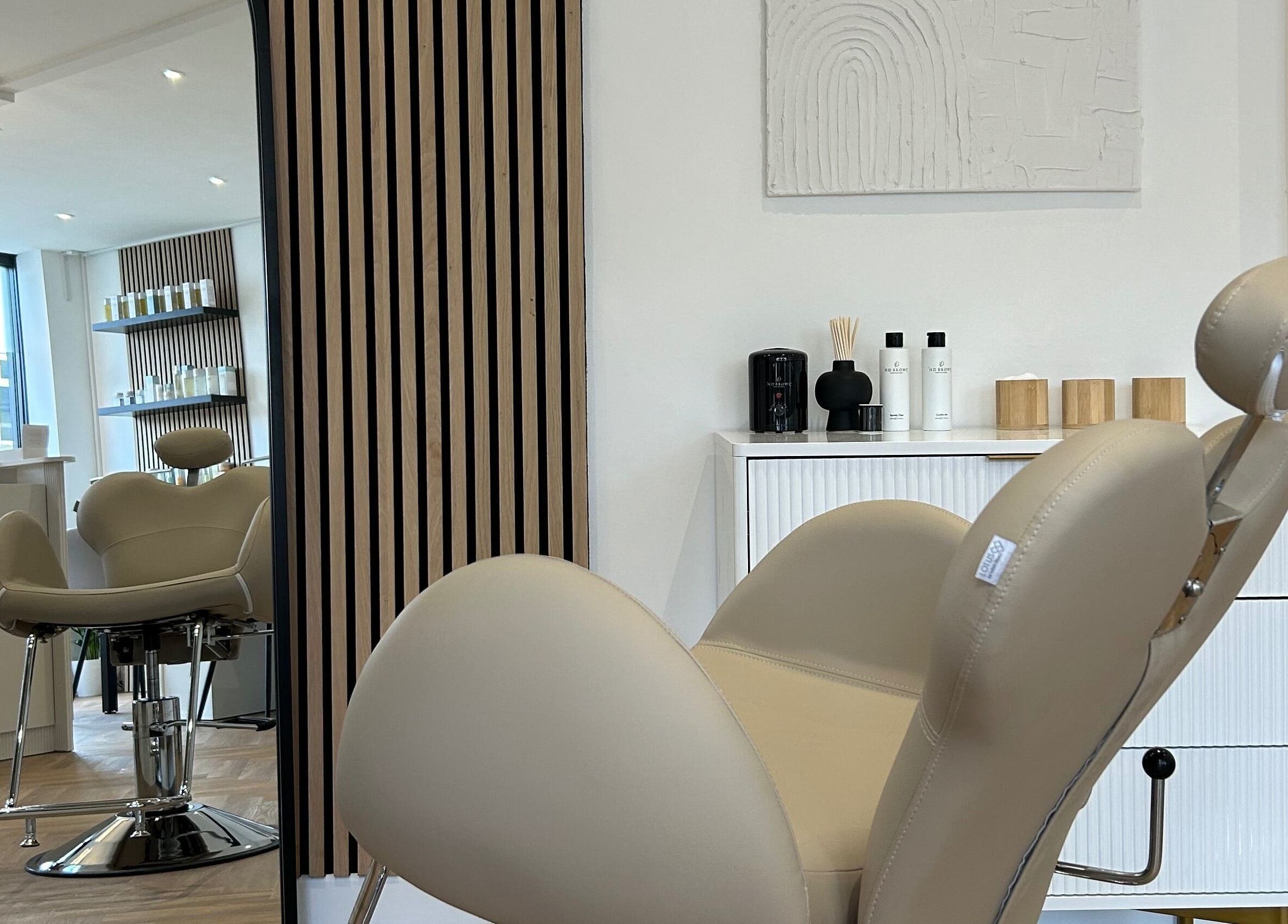 Luxurious salon chair at Elysian - Wilpshire, Blackburn, England, GB, enhancing beauty experience.
