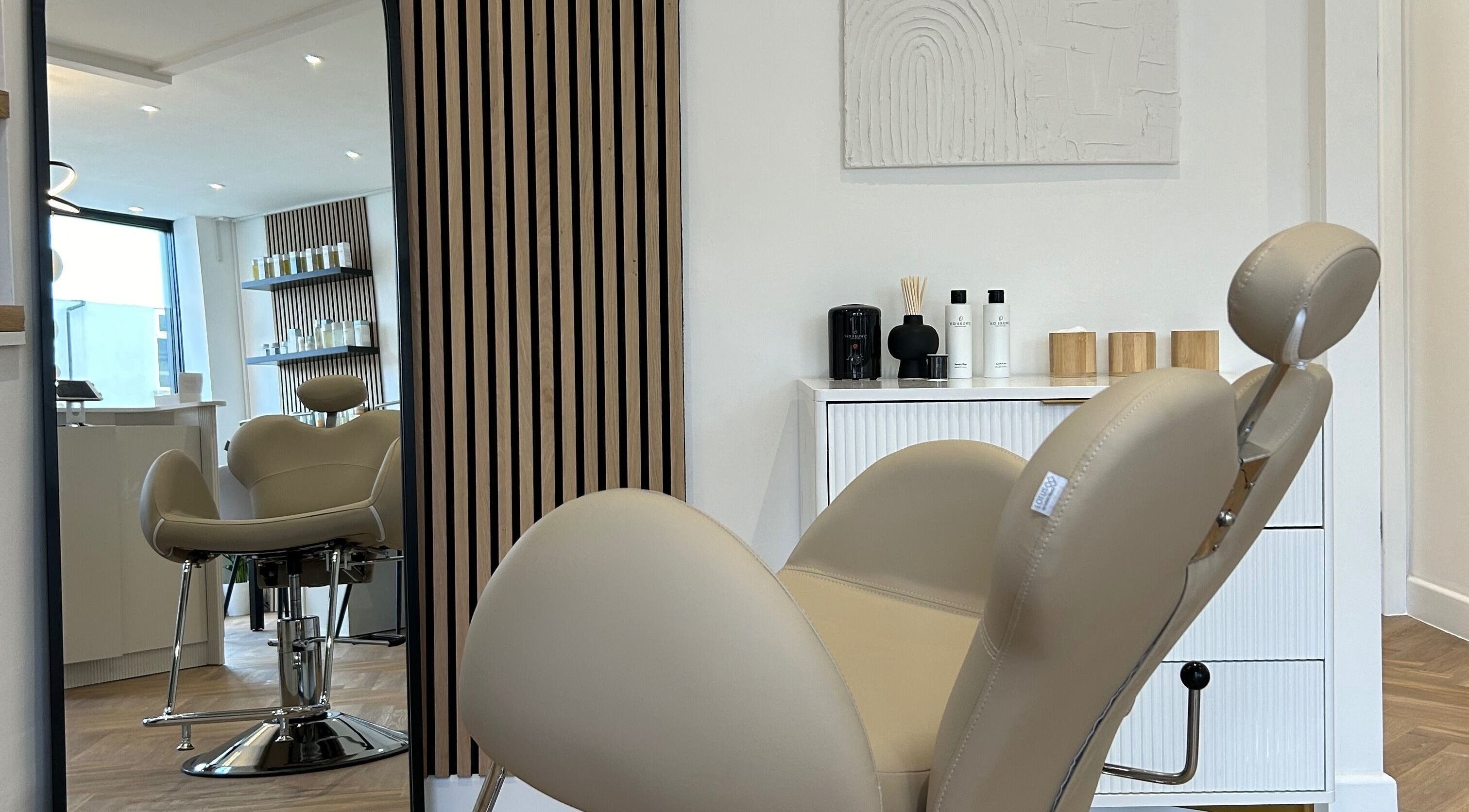 Luxurious salon chair at Elysian - Wilpshire, Blackburn, England, GB, enhancing beauty experience.