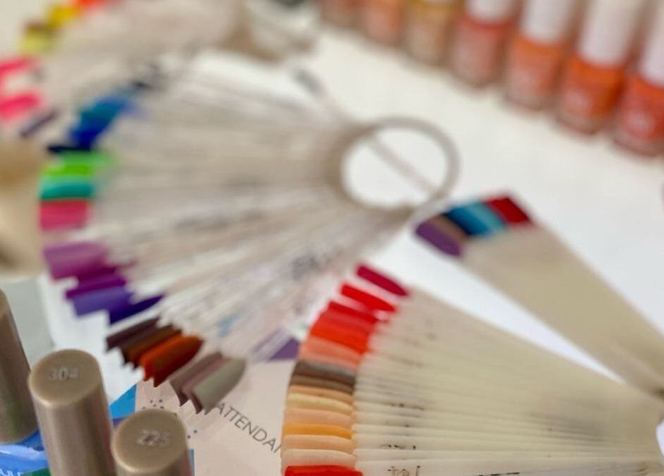 Vibrant nail polish colors at The Vanity Suite in Pretoria, Gauteng, ZA display diverse beauty options.