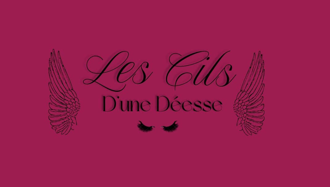 Logo de Les Cils D’une Déesse, un salon beauté à Sainte-Suzanne, Saint-denis, RE, avec ailes et cils.