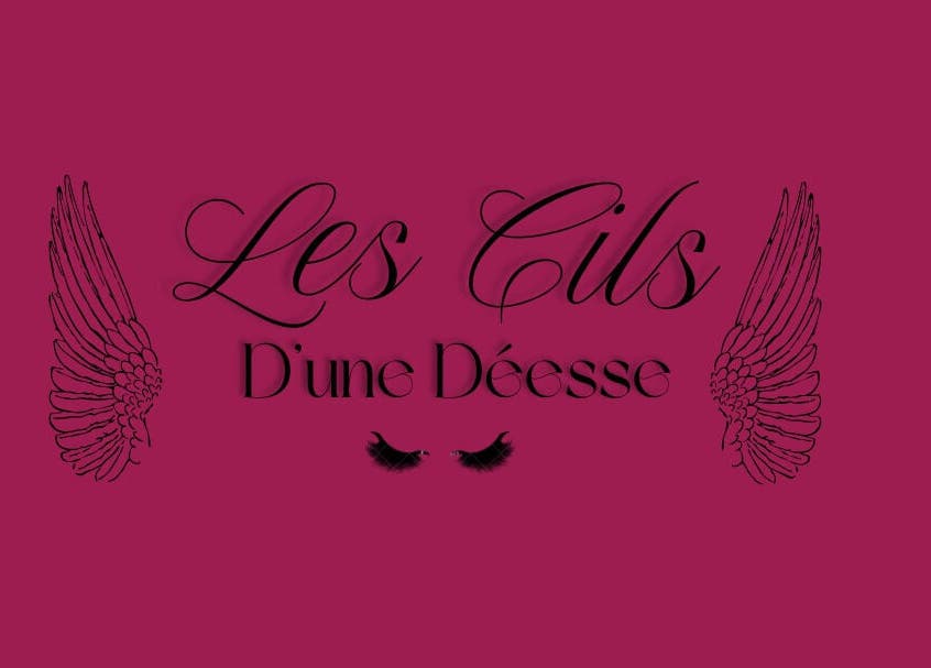Logo de Les Cils D’une Déesse, un salon beauté à Sainte-Suzanne, Saint-denis, RE, avec ailes et cils.