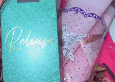 Elegant packaging display at S.S. Beauty Loft, Paramaribo, featuring beauty products and intricate designs.