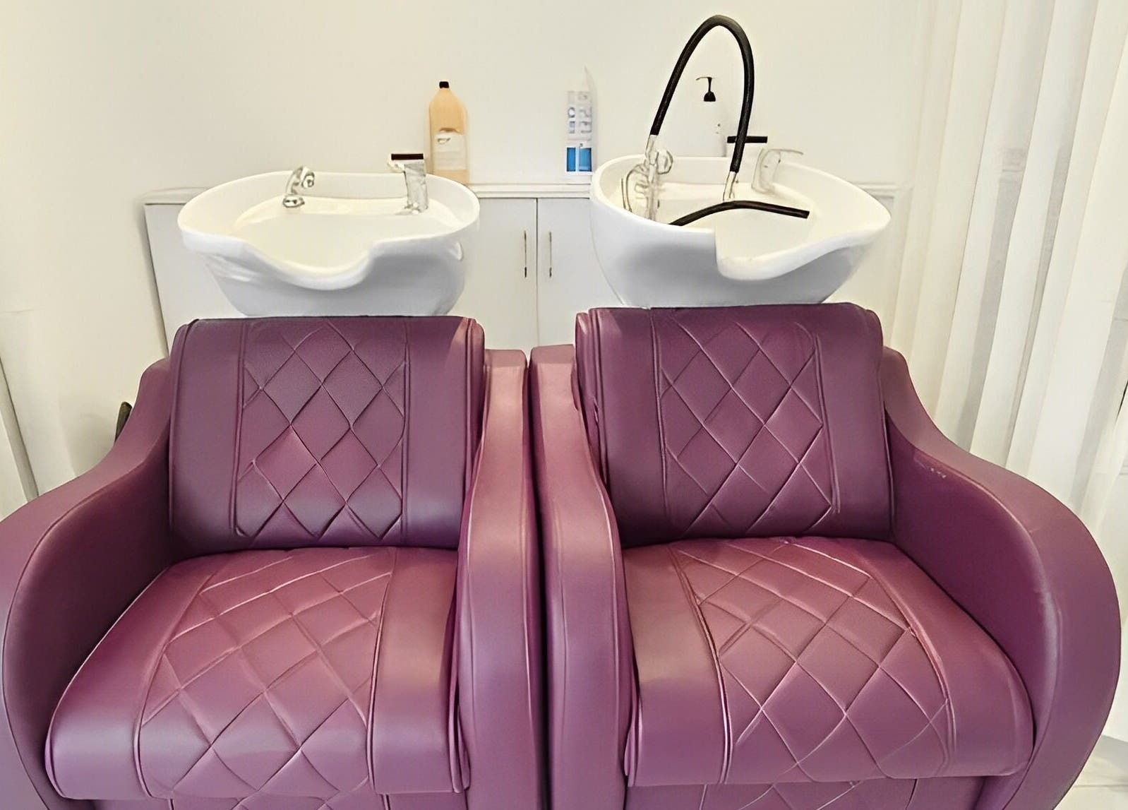 Elegant wash stations at Belles & Beaus, Dehradun, Uttarakhand, IN for a luxurious beauty and wellness experience.