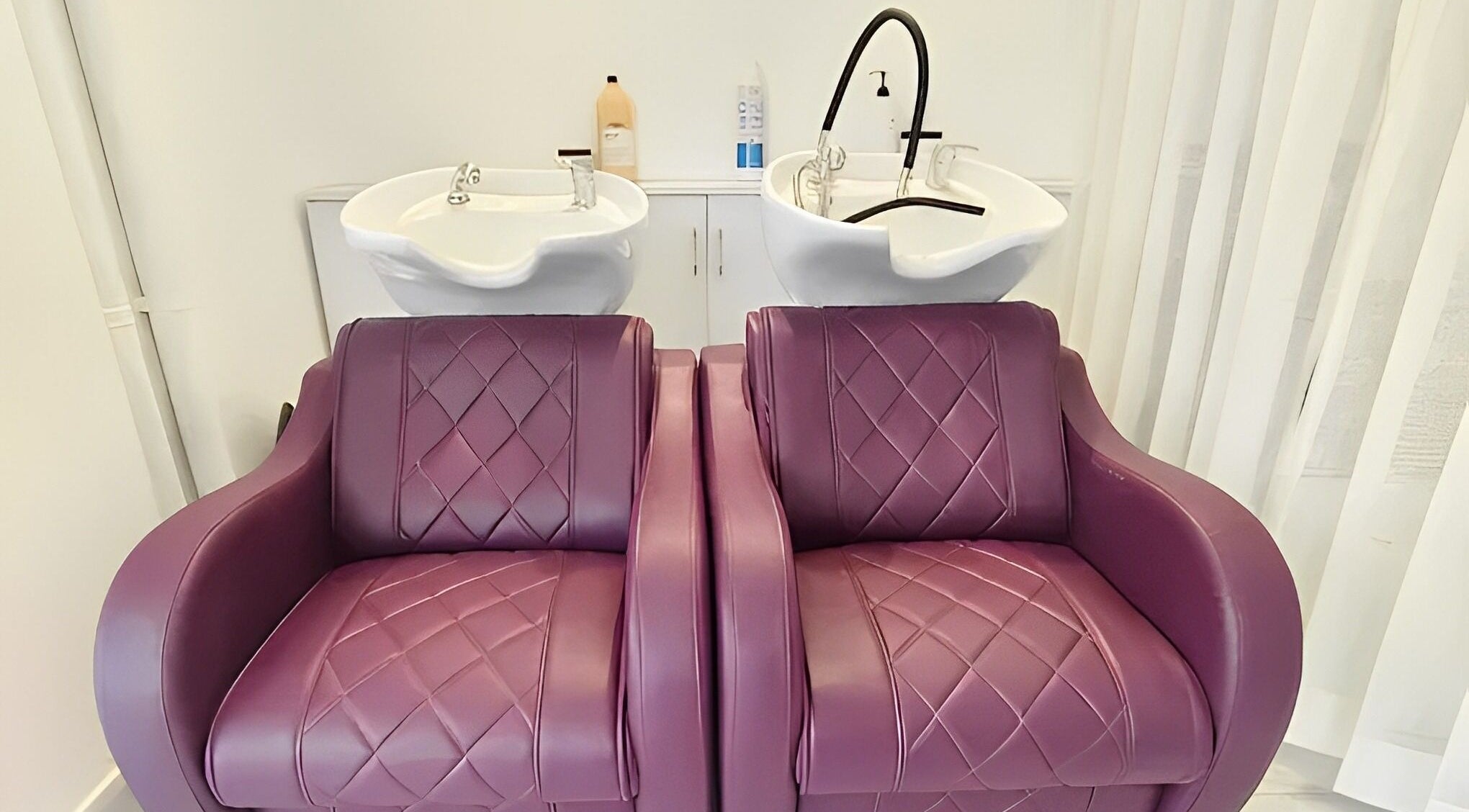 Elegant wash stations at Belles & Beaus, Dehradun, Uttarakhand, IN for a luxurious beauty and wellness experience.