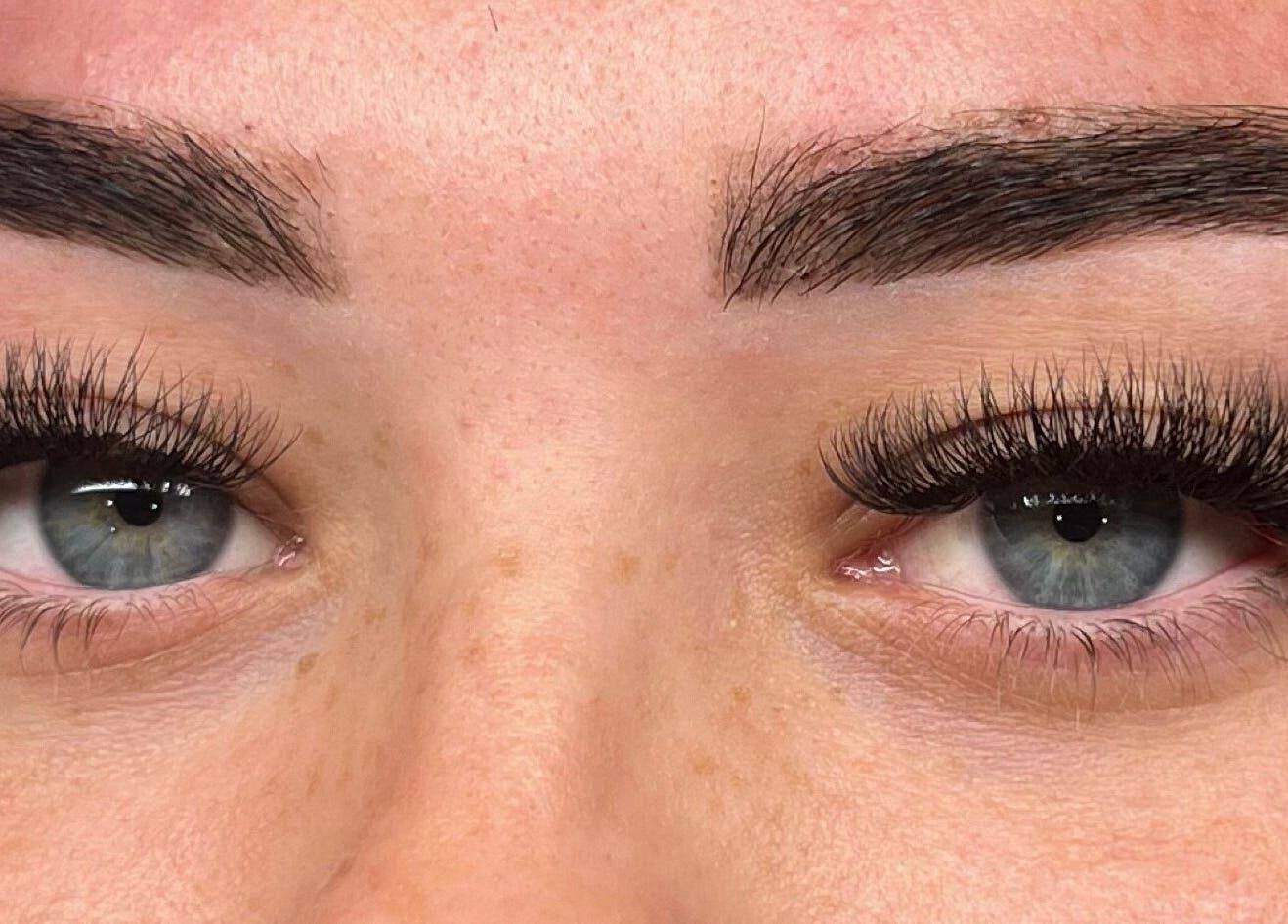 Close-up of beautifully enhanced lashes at Beauty Beyond Browz - Hallidays Point, New South Wales, AU.