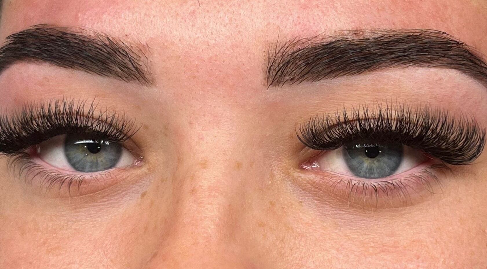 Close-up of beautifully enhanced lashes at Beauty Beyond Browz - Hallidays Point, New South Wales, AU.